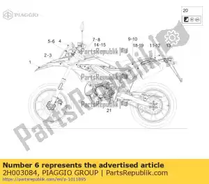 Piaggio Group 2H003084 lh numberplate - Bottom side