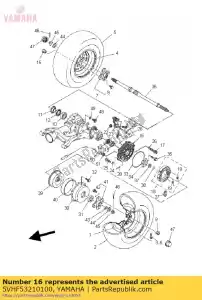 yamaha 5VHF53210100 plate, brake shoe - Bottom side