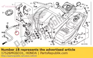 Honda 17526MGSD31 comp. mangueira, alimentação de combustível - Lado inferior