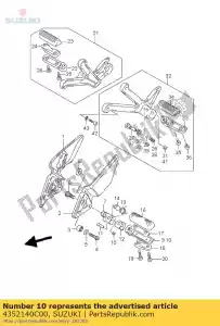 suzuki 4352140C00 barra, apoio para os pés - Lado inferior