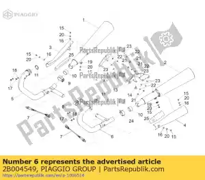 Piaggio Group 2B004549 collecteur d'échappement gauche - La partie au fond