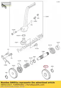 kawasaki 590511027 engrenagem, marcha lenta, 30t kx80-d1 - Lado inferior