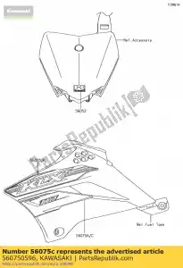 Kawasaki 560750596 pattern,shroud,rh,lwr - Bottom side