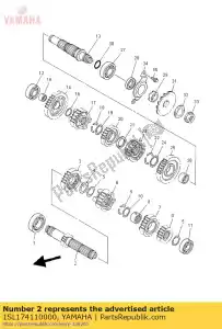 yamaha 1SL174110000 axle, main - Bottom side