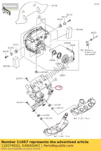 kawasaki 110574020 01 support, lampe frontale - La partie au fond