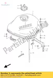 suzuki 6811147C101RR emblema - Lado inferior