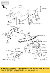 Here you can order the fender-rear,inner,blue from Kawasaki, with part number 35023159710E: