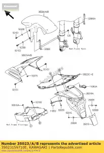 Kawasaki 35023159710E parafango posteriore, interno, blu - Il fondo