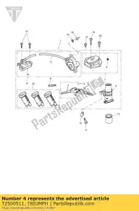 triumph T2500511 key, blank, badged - Bottom side