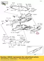 360400060, Kawasaki, couvercle arrière, rr zg1400a8f kawasaki  gtr tr 1400 2008 2009 2010 2011 2012 2013 2014 2015 2016 2017, Nouveau