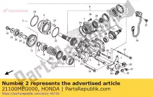 honda 21100MEG000 montagem da caixa, engrenagem lateral - Lado inferior