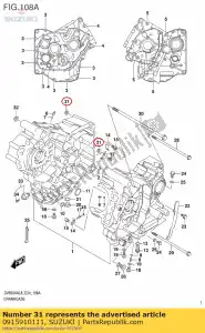 Suzuki 0915910111 nuez - Lado inferior