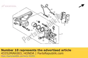 Honda 43352MAK003 schroef, ontluchter - Onderkant