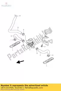 suzuki 1871101H00 mangueira, 2 ° cl de ar - Lado inferior