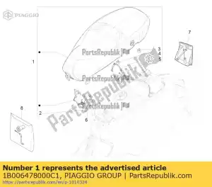 Piaggio Group 1B006478000C1 conjunto de sela preto - Lado inferior