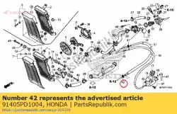 Aqui você pode pedir o braçadeira, tubo (d12) em Honda , com o número da peça 91405PD1004: