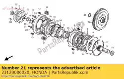 Aqui você pode pedir o engrenagem, acionamento primário (17t) em Honda , com o número da peça 23120086020: