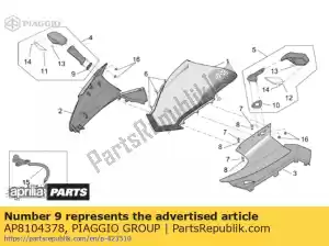 Piaggio Group AP8104378 junta de espelho direita - Lado inferior