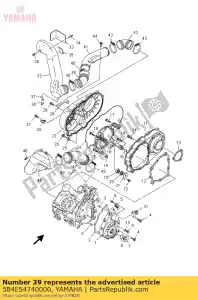 yamaha 5B4E54740000 sello, conducto de aire - Lado inferior