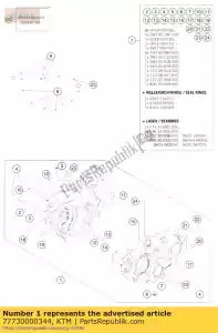 ktm 77730000344 caja del motor cpl. 250 - Lado inferior