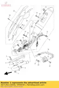 yamaha 3D7146110000 pijp, uitlaat 1 - Onderkant