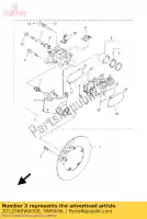 2D12580W0000, Yamaha, remklauw, achter 2 yamaha fz 1000 2006 2007 2008 2009 2010 2011 2012, Nieuw