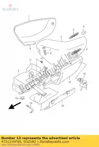 suzuki 4721210F00 molding,frame,l - Bottom side