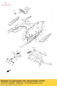 yamaha 37PF74130000 capa, apoio para os pés - Lado inferior