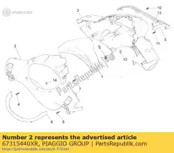 Aqui você pode pedir o tampa traseira do guiador em Piaggio Group , com o número da peça 67315440XR: