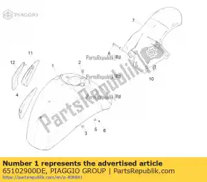 Piaggio Group 65102900DE voorspatbord - Onderkant