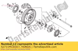 Ici, vous pouvez commander le pneu, rr (dun) auprès de Honda , avec le numéro de pièce 42711MCSG07: