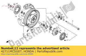 Honda 42711MCSG07 pneu, rr (dun) - La partie au fond