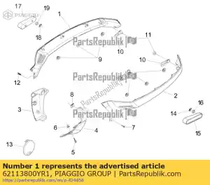 Piaggio Group 62113800YR1 prawa pokrywa boczna - Dół