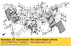 Honda 19131MBTD20 ficar, r. montagem do radiador - Lado inferior