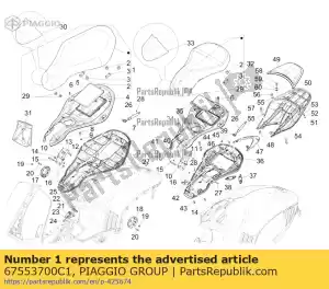 Piaggio Group 67553700C1 conjunto de sela - Lado inferior