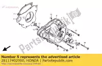 28117402000, Honda, plaat, startkettingwiel honda ca rebel  cb hornet f cmx c twofifty super dream td cbx cb125td cb250 ca125 cmx250c 125 250 , Nieuw