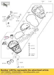 kawasaki 140730800 duto, entrada, rh kle650eff - Lado inferior