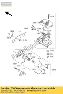 Kawasaki 230081463 socket-assy,tail lamp - Bottom side