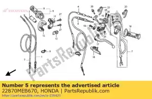 honda 22870MEB670 comp. cabo, embreagem - Lado inferior