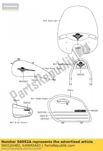 Kawasaki 560520482 mark,backrest - Bottom side