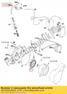 ktm 58439004000 stator kokusan loose '96 - Bottom side