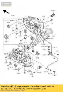 Kawasaki 601A6304Z rolamento - Lado inferior