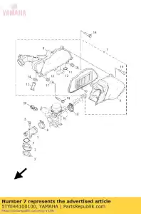 Yamaha 5TYE44100100 luchtfilter. - Onderkant