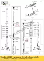 132350005, Kawasaki, guide-comp zx600r9f kawasaki  zx 600 2009 2010 2011 2012 2017 2018, Nieuw