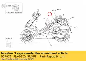 Piaggio Group 859872 rechter achterkuip dec. - Onderkant