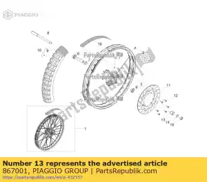 Piaggio Group 867001 wiel spacer - Onderkant