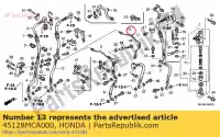 45128MCA000, Honda, tubería principal b, fr. freno honda  gl 1800 2001 2002 2003 2004 2005 2006 2007 2008 2010 2013 2017, Nuevo