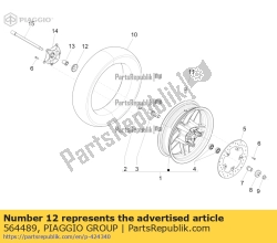 Aprilia 564489, Rh spacer, OEM: Aprilia 564489