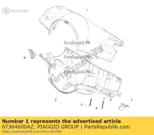 Piaggio Group 67364600AZ upper handlebar cover - Bottom side