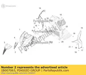 Piaggio Group 1B007063 corniche antérieure scudo - La partie au fond
